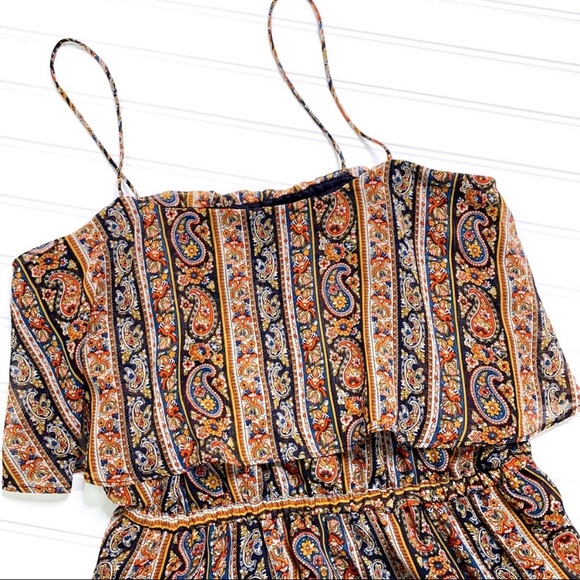 MANGO boho floral & paisley print layered dress - Picture 4 of 5